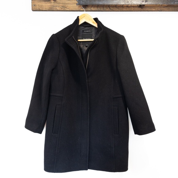 Talbots Italian Wool Blend Stadium Duffle Coat Black Size 14 Petite Classic - Picture 1 of 14